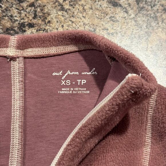 Out From Under Cropped Jacket Bethany Fleece Y2K Gorpcore Cottage Cozy Mauve XS - Picture 3 of 6